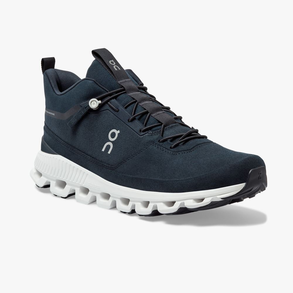 Navy Men's On Running Cloud Hi Sneakers | JSL3322IY