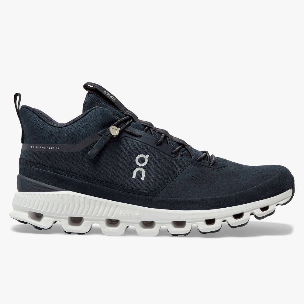 Navy Men\'s On Running Cloud Hi Sneakers | JSL3322IY