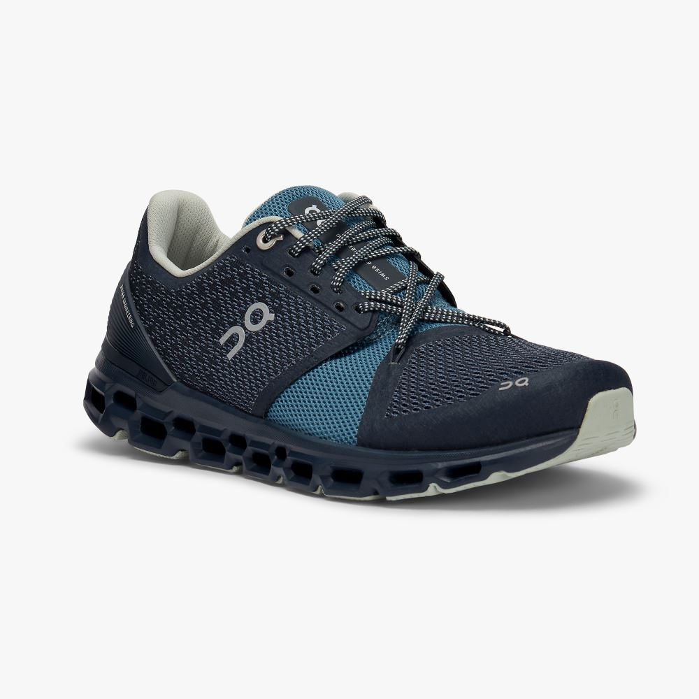 Navy Women's On Running Cloudstratus Road Running Shoes | RLA585WR