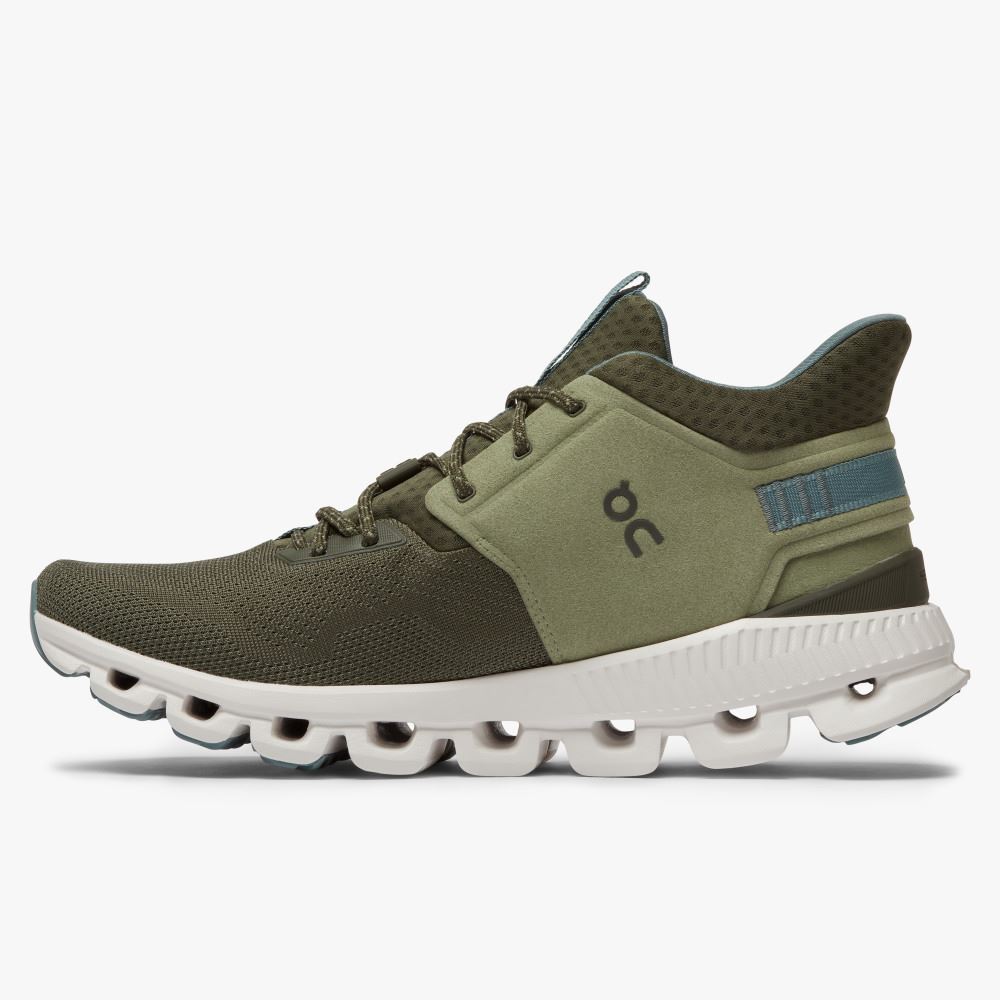 Olive Men's On Running Cloud Hi Sneakers | VAF191FZ