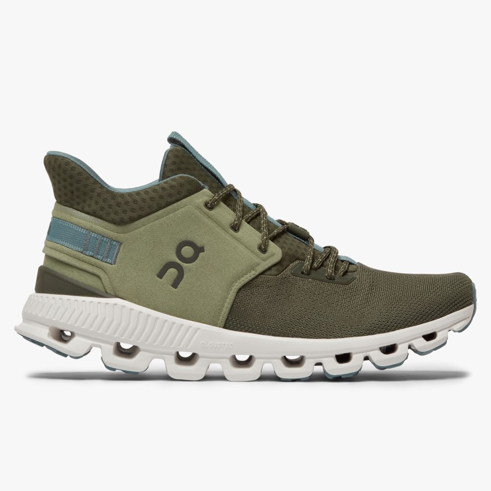 Olive Men\'s On Running Cloud Hi Sneakers | VAF191FZ