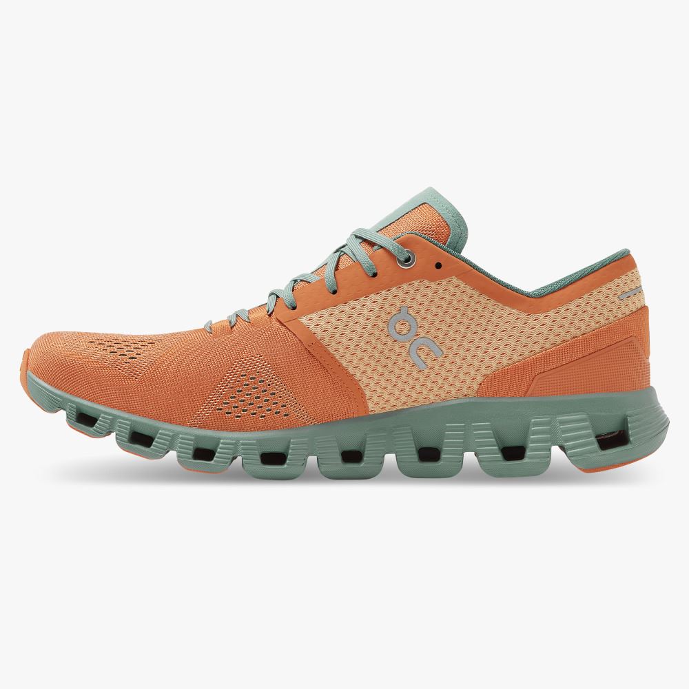Orange Men's On Running Cloud X Road Running Shoes | PDW9825EU