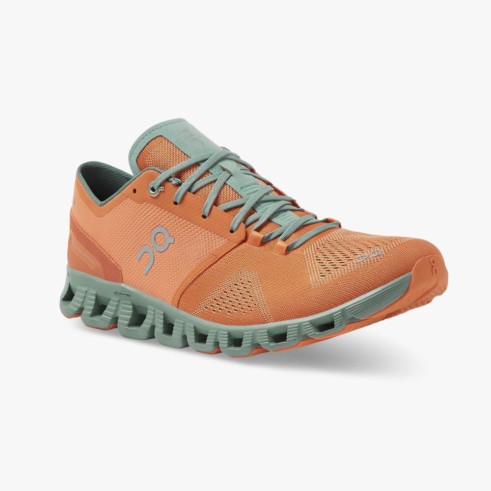 Orange Men's On Running Cloud X Road Running Shoes | PDW9825EU