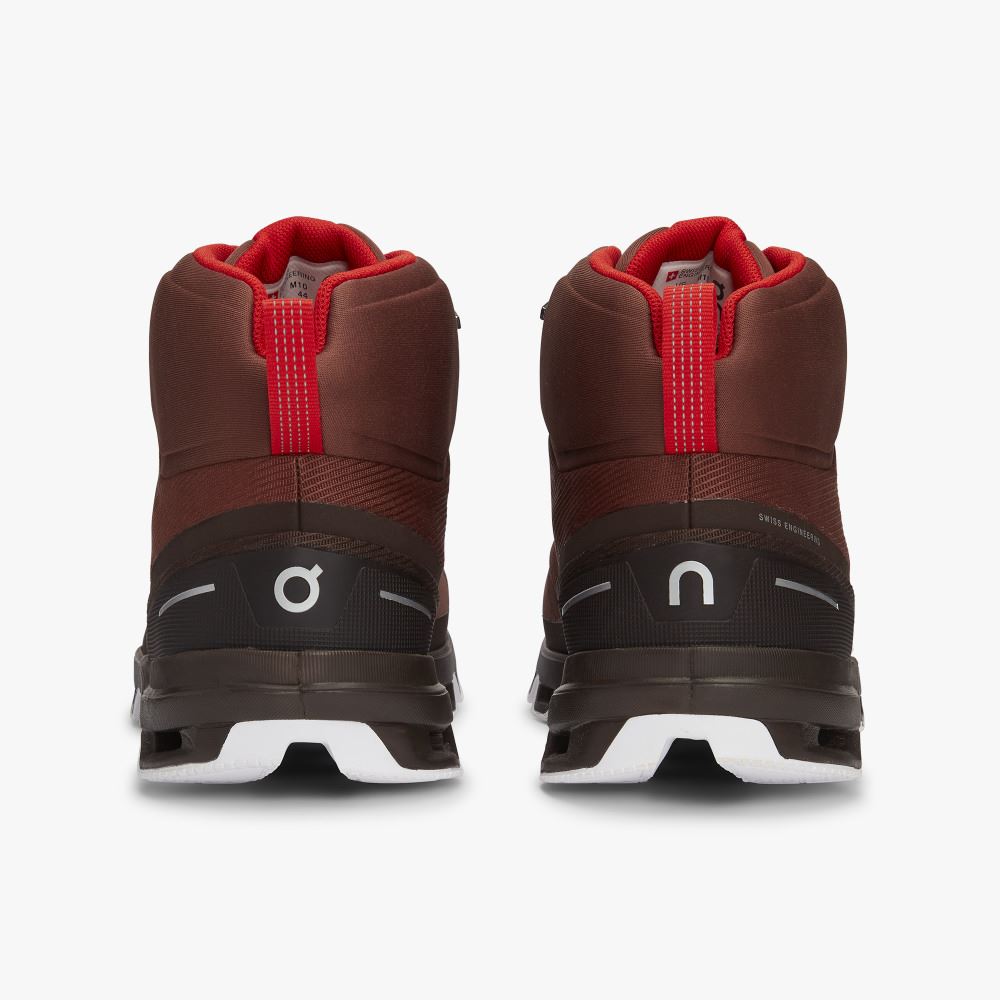 Red Men's On Running Cloudrock Hiking Shoes | ESL6931JC
