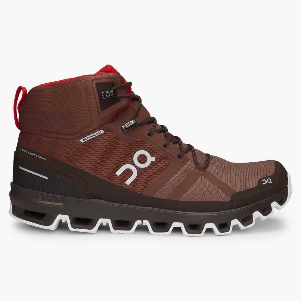 Red Men\'s On Running Cloudrock Hiking Shoes | ESL6931JC