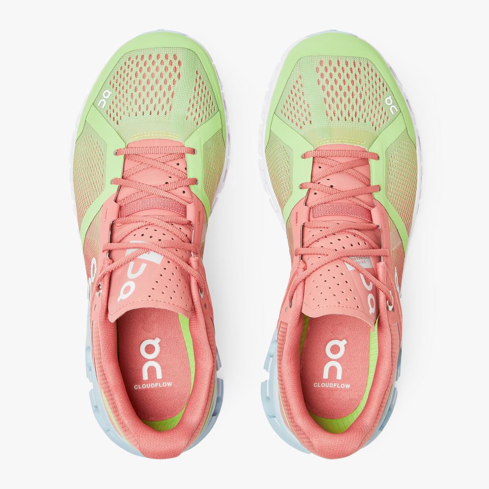 Rose Green Women's On Running Cloudflow Road Running Shoes | XTP1134GV