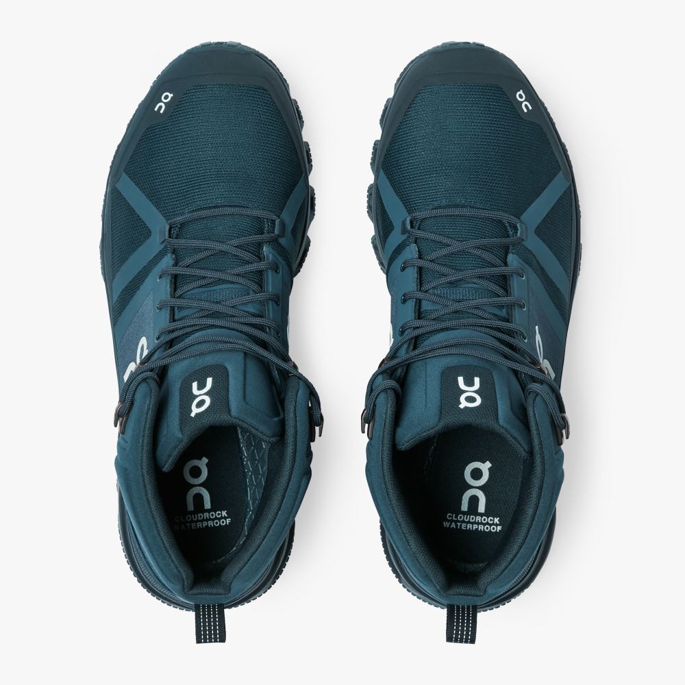 Turquoise Men's On Running Cloudrock Hiking Shoes | WDA8029KO