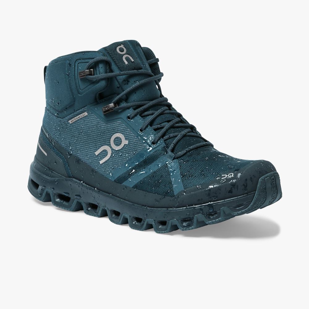 Turquoise Men's On Running Cloudrock Hiking Shoes | WDA8029KO