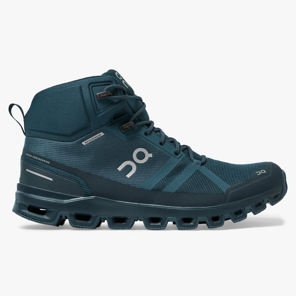 Turquoise Men\'s On Running Cloudrock Hiking Shoes | WDA8029KO