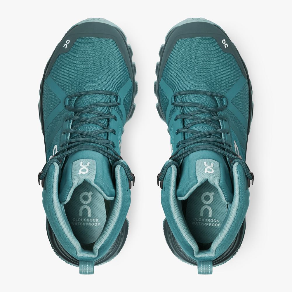 Turquoise Women's On Running Cloudrock Hiking Shoes | OQD1244IB