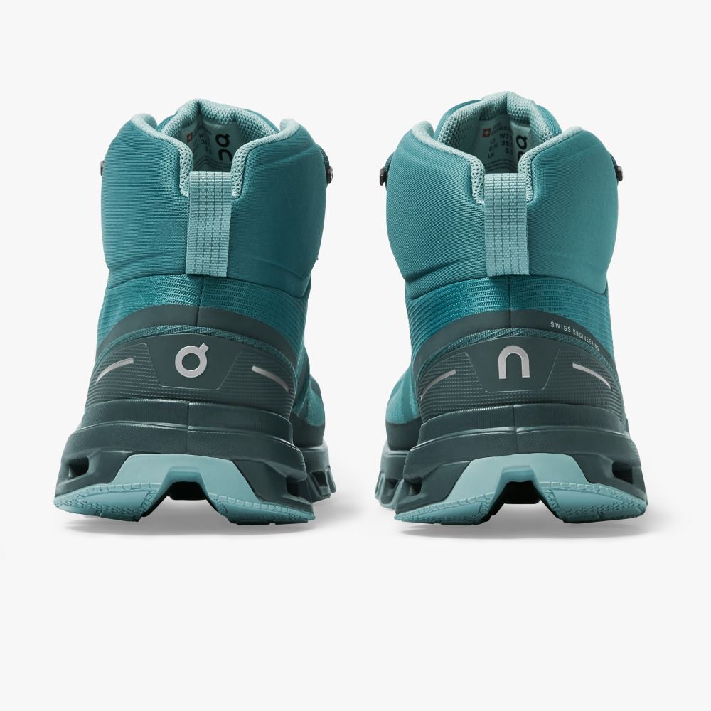 Turquoise Women's On Running Cloudrock Hiking Shoes | OQD1244IB