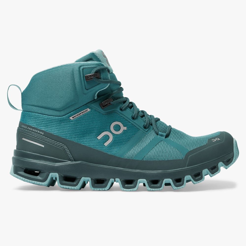 Turquoise Women\'s On Running Cloudrock Hiking Shoes | OQD1244IB