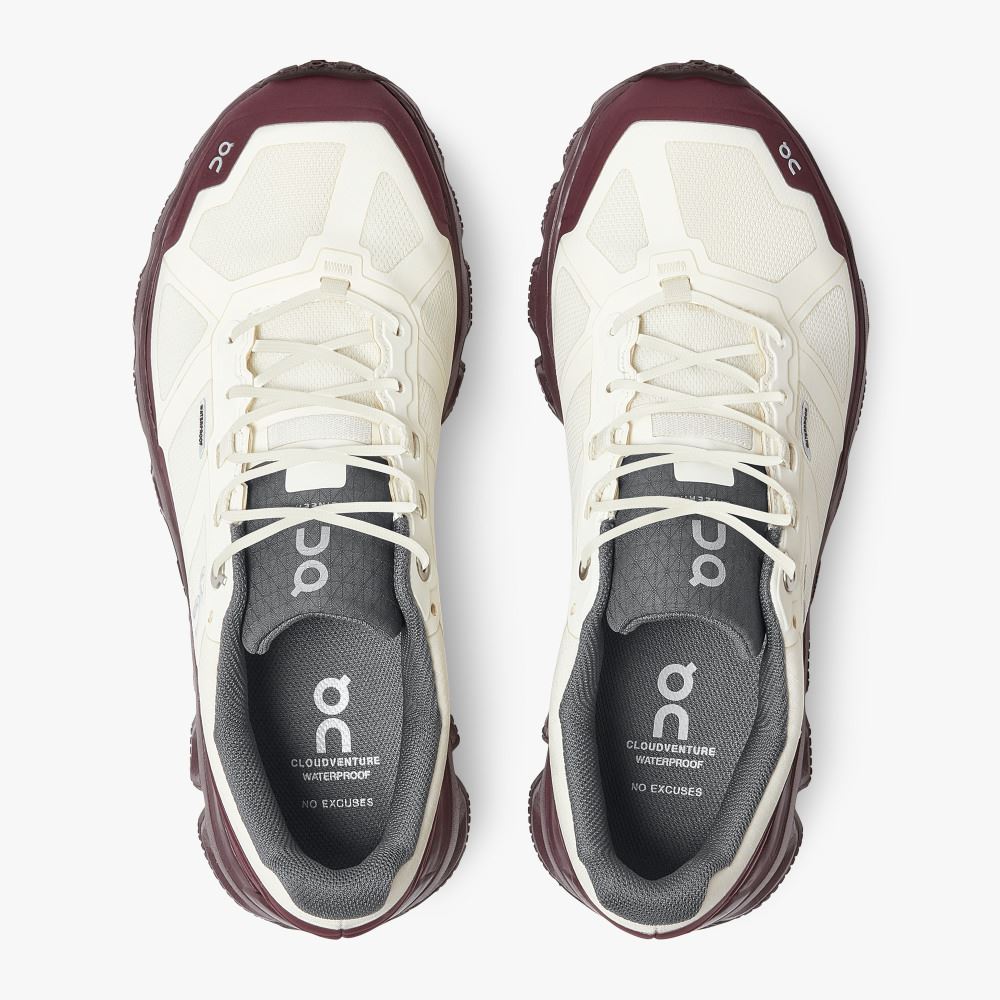White Burgundy Women's On Running Cloudventure Trail Running Shoes | VXT7537HY