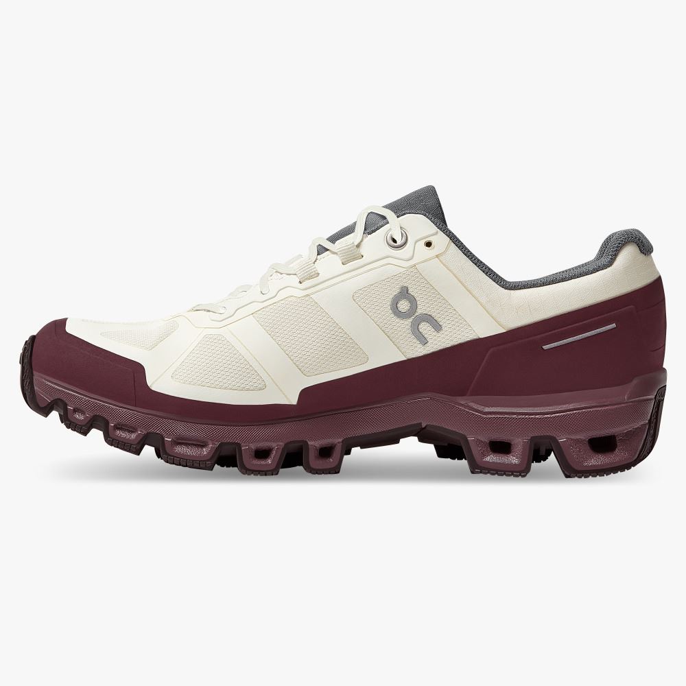White Burgundy Women's On Running Cloudventure Trail Running Shoes | VXT7537HY