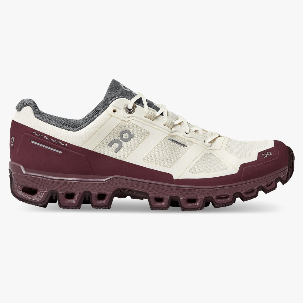 White Burgundy Women\'s On Running Cloudventure Trail Running Shoes | VXT7537HY