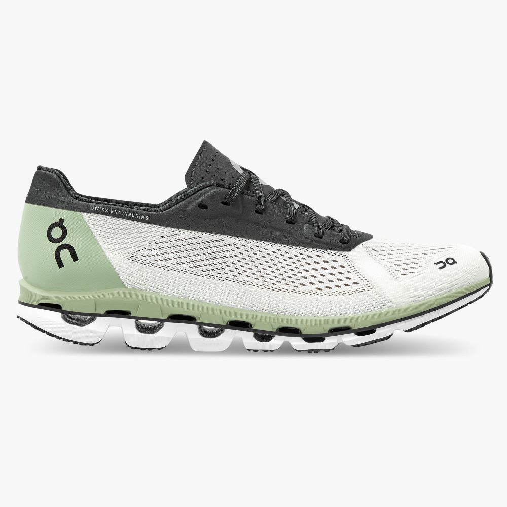 White Green Men\'s On Running Cloudboom Road Running Shoes | JLU53HB