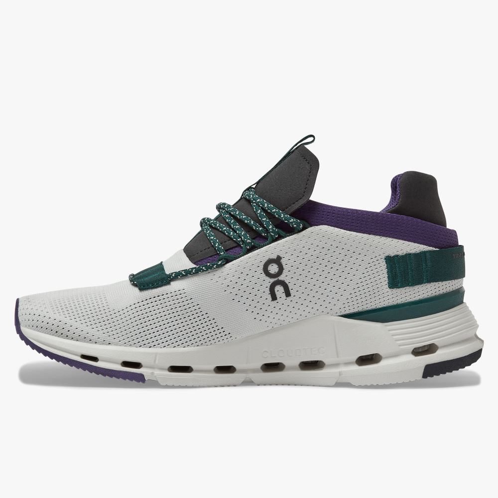 White Green Women's On Running Cloudnova Sneakers | KGI60100RV
