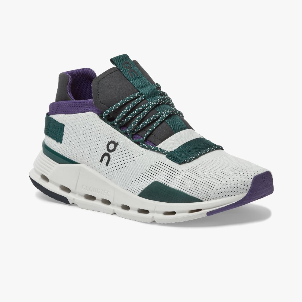 White Green Women's On Running Cloudnova Sneakers | KGI60100RV