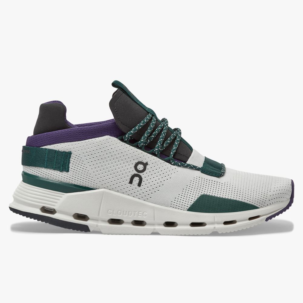 White Green Women\'s On Running Cloudnova Sneakers | KGI60100RV