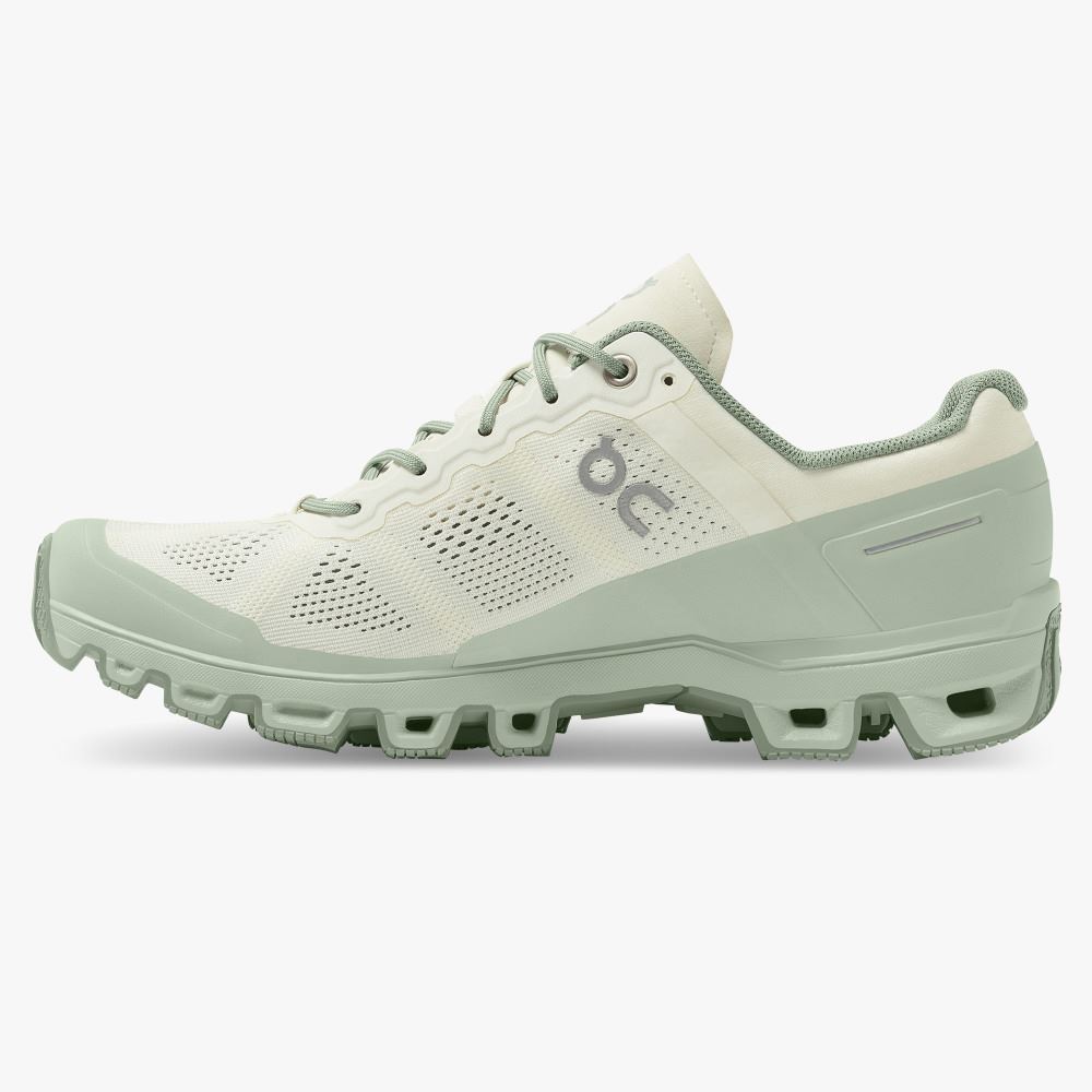 White Green Women's On Running Cloudventure Trail Running Shoes | EID519MJ