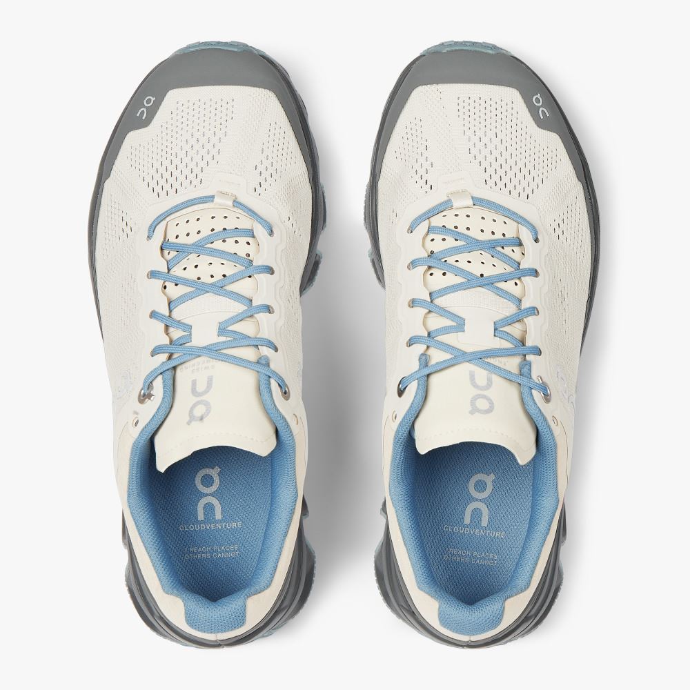 White Grey Women's On Running Cloudventure Trail Running Shoes | CLR1067BW