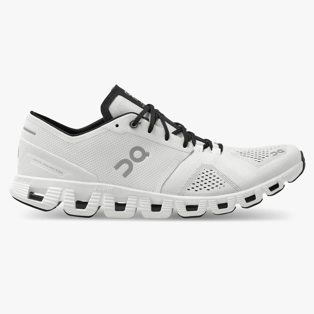 White Men\'s On Running Cloud X Road Running Shoes | QFN4394RY