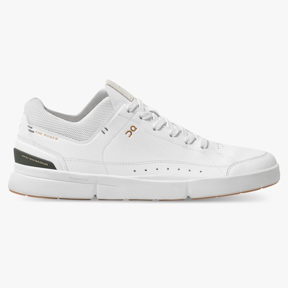 White Men\'s On Running Roger Sneakers | PWG2141BC