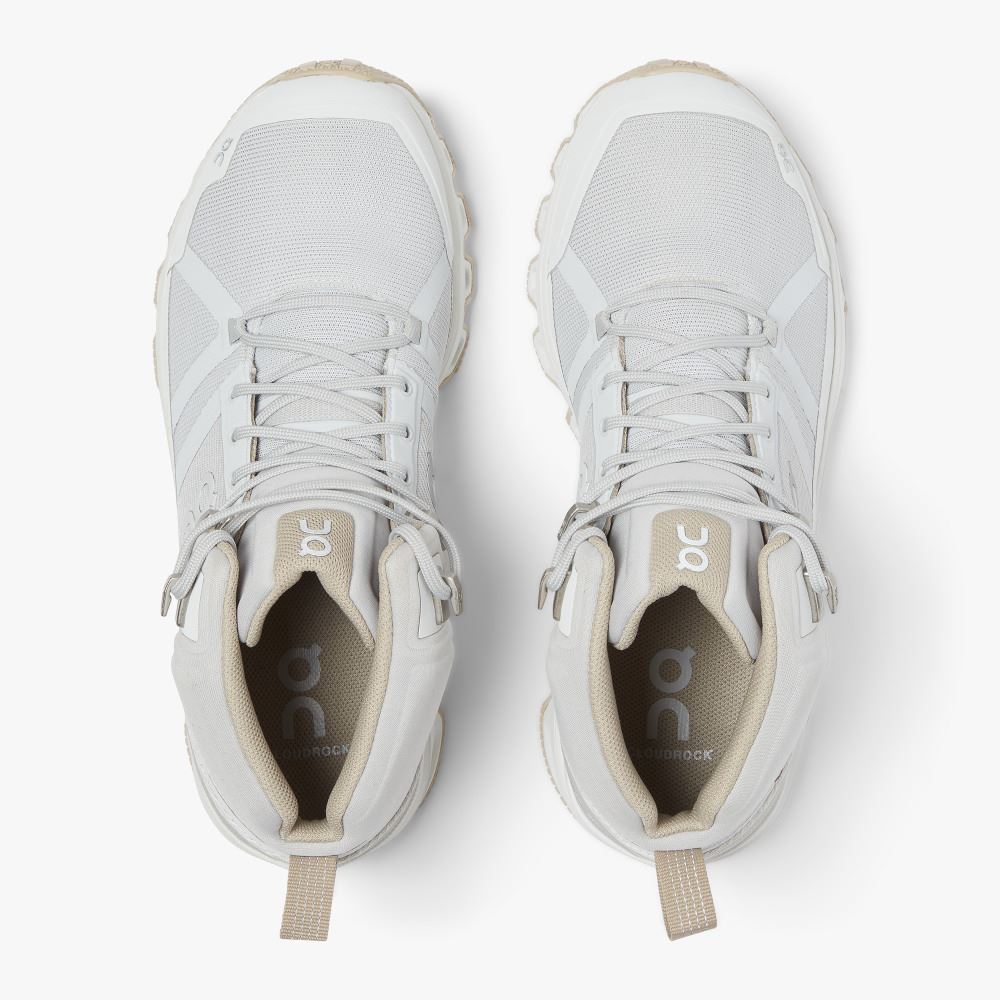 White Women's On Running Cloudrock Hiking Shoes | HUW306RH