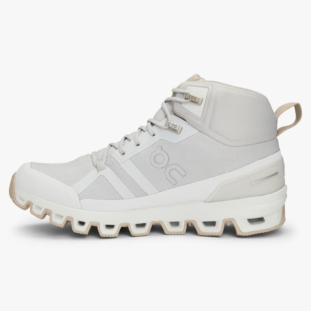 White Women's On Running Cloudrock Hiking Shoes | HUW306RH