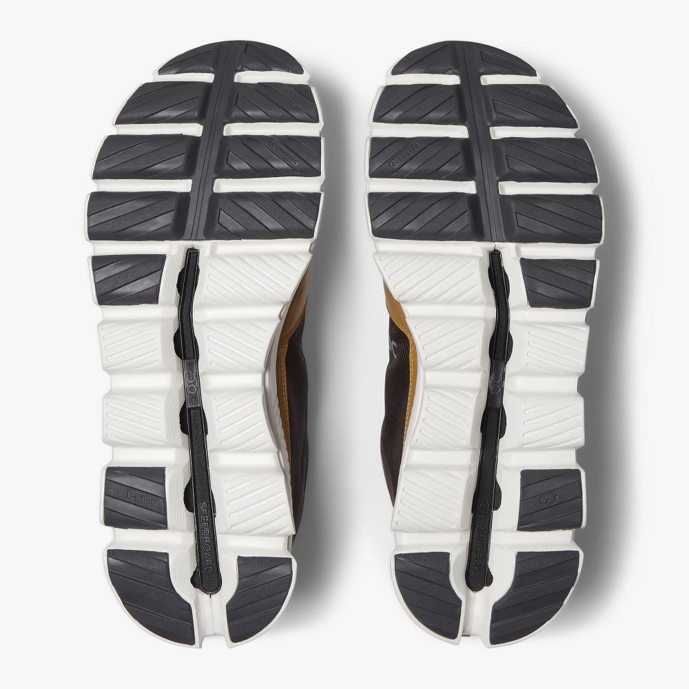 Yellow Brown Men's On Running Cloud Hi Sneakers | NOX4822BC