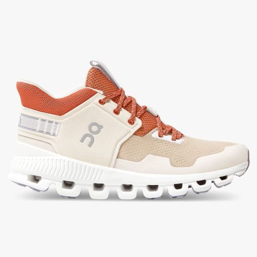 Beige Women's On Running Cloud Hi Sneakers | UFR1284ZR