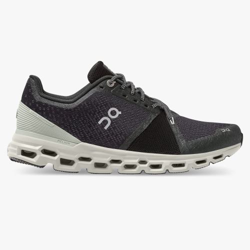 Black Men's On Running Cloudstratus Road Running Shoes | TCR353VR