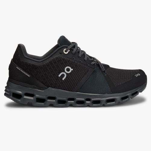 Black Women's On Running Cloudstratus Road Running Shoes | NPL9013IF