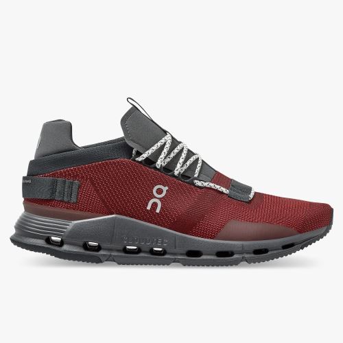 Burgundy Men's On Running Cloudnova Sneakers | QSL787OH