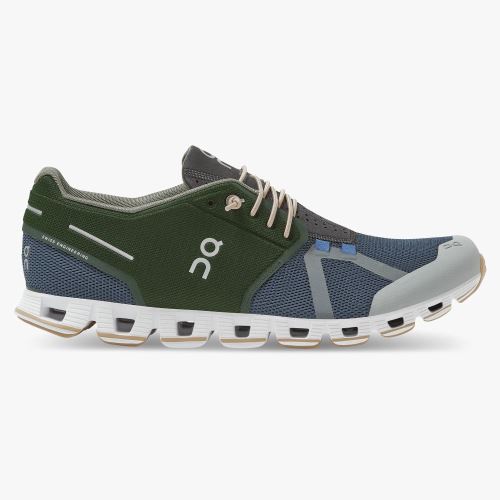 Green Blue Men's On Running Cloud Sneakers | ISK4661PW
