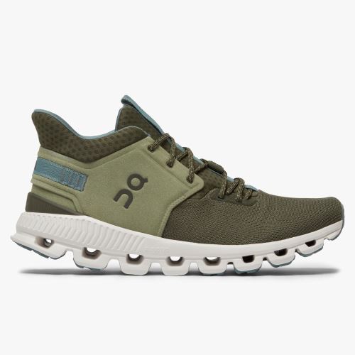 Olive Men's On Running Cloud Hi Sneakers | VAF191FZ